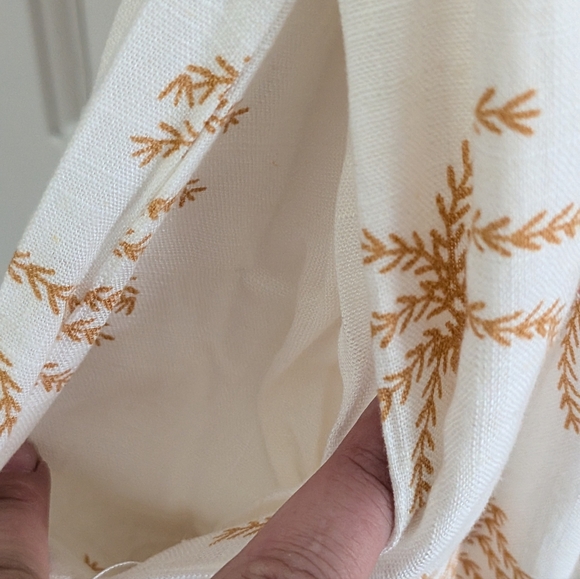 Petal & Pup Ginelle Jumpsuit White Palm Print Smocked Wide Leg Pockets Size L - Picture 4 of 6